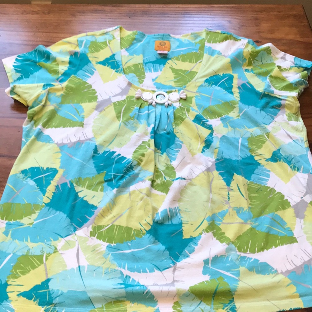 Blue and green Top